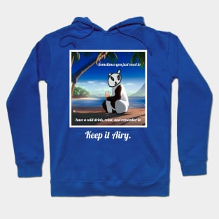 Keep it Airy: Panda relaxing on the beach Hoodie